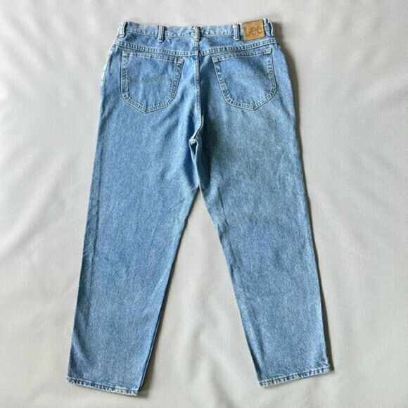 Vintage Light Wash Light Acid Wash Lee Relaxed Fit Jeans Size 38x30 - Picture 1 of 10